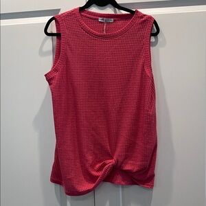 Sleeveless Pink Waffle Knit Top size XXL NWT